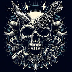 Skull and Guitars A Dark Rock Vibe