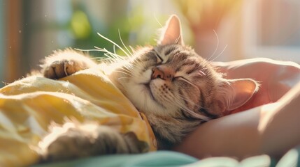 Gentle Cat Grooming Session in Cozy Environment