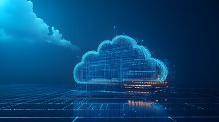 Cloud Computing Concept   Abstract Digital Network