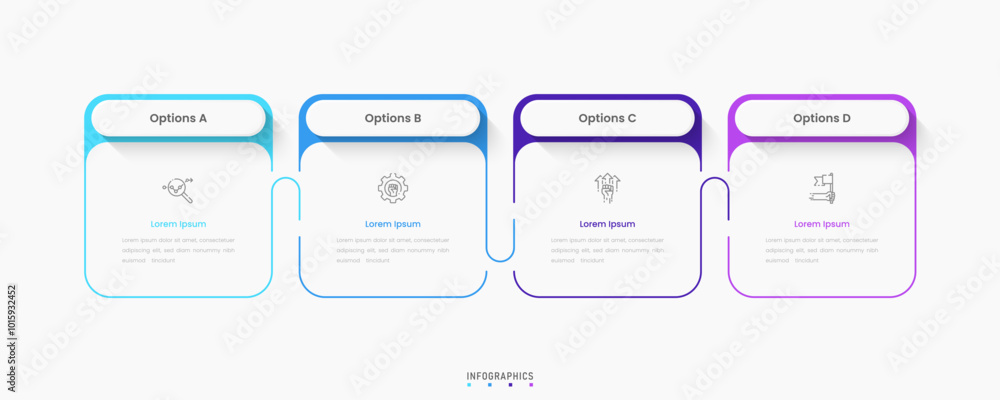Wall mural vector infographic label design template with icons and 4 options or steps. can be used for process 