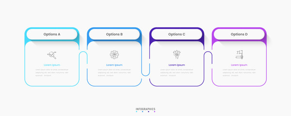 Vector Infographic label design template with icons and 4 options or steps. Can be used for process diagram, presentations, workflow layout, banner, flow chart, info graph.