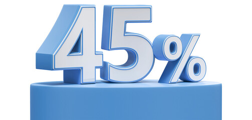 Discount 45 Percent Off Sale Blue Number On The Podium 3D