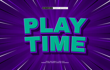 play time editable text effect with a fun and happy text style