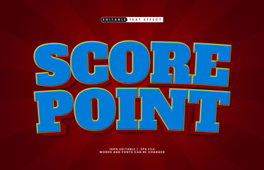 score point editable text effect with a fun and happy text style