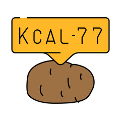 calorie potato line icon vector. calorie potato sign. isolated symbol illustration
