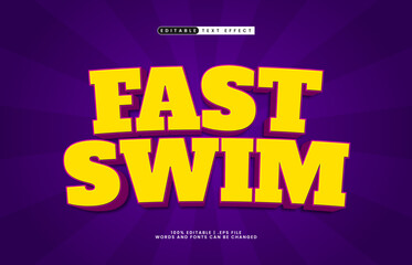 fast swim editable text effect with a fun and happy text style