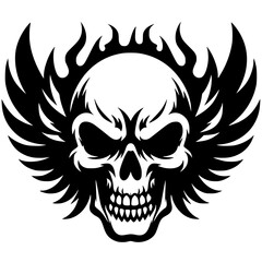 Black scary skull vector