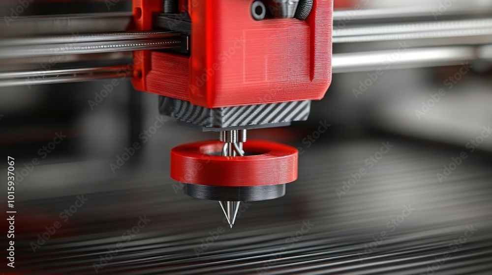 Poster closeup of a cnc router s cutting head