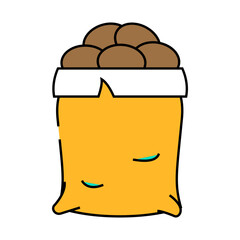 potato sack line icon vector. potato sack sign. isolated symbol illustration