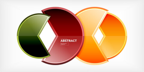 Glass reflective geometric round shapes background. Vector Illustration For Wallpaper, Banner, Background, Card, Book Illustration, landing page