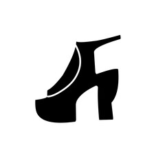 silhouette icon of women's shoes