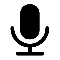 Minimalist microphone vector icon for podcasting and audio production