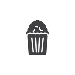 Popcorn bucket vector icon