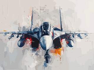 Fighter jet fighter jet aircraft illustration painting background. Military jet fighter jet in flight.