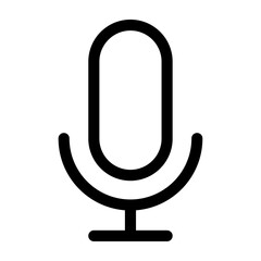 Minimalist microphone vector icon for podcasting and audio production