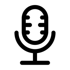 Minimalist microphone vector icon for podcasting and audio production