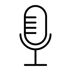 Minimalist microphone vector icon for podcasting and audio production