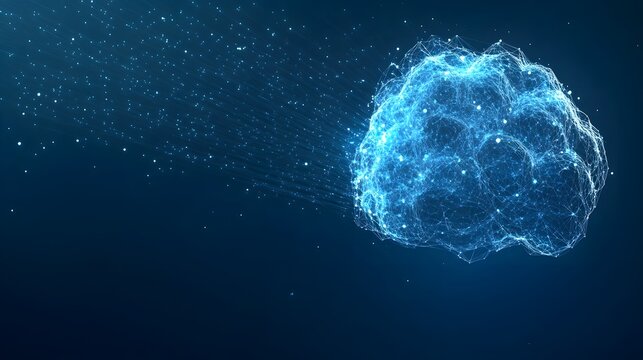 Abstract Blue Digital Network Connection  Data Flow  Technology Concept