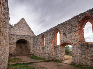 Fototapeta premium Romanesque church in Haluzice, Slovakia, near Nové Mesto nad Váhom. The first written mention of this fortified church is from 1299.