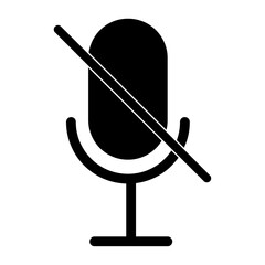 Minimalist microphone vector icon for podcasting and audio production