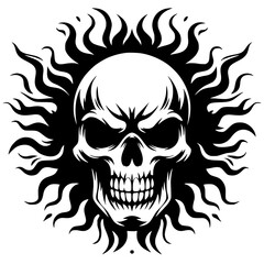 Black scary skull vector