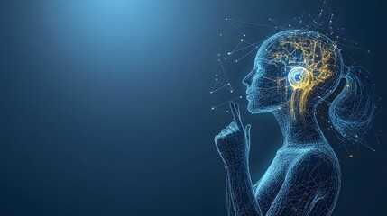 Naklejka premium Artificial Intelligence Human Brain Network Technology Concept