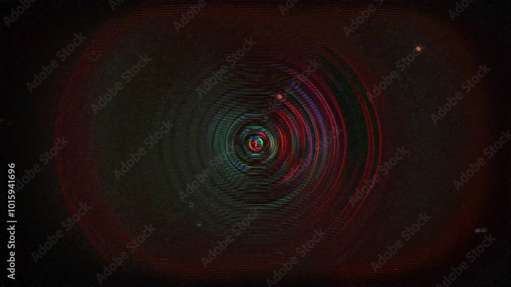 Poster blurry circular shapes and dust particles animation on a dark background