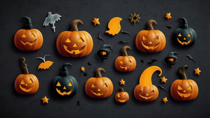 halloween background with pumpkins