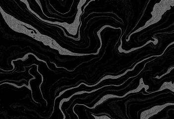 Marble black texture, wavy texture background	
