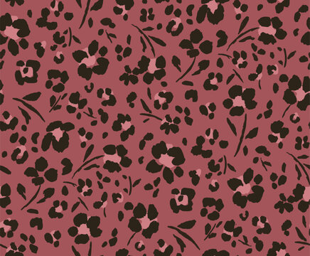 Seamless Floral Leopard Skin Pattern