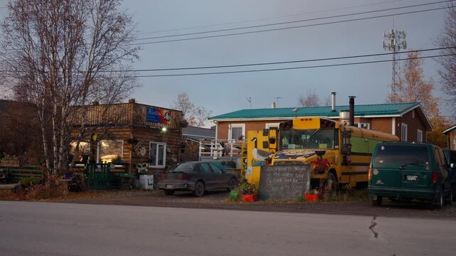 Alestine's Food Restaurant View From The Outside In Northwest Territories, Canada.