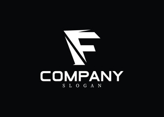 letter f logo design vector illustration with black background