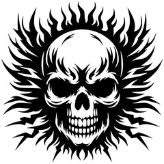 Heavy metal skull vector