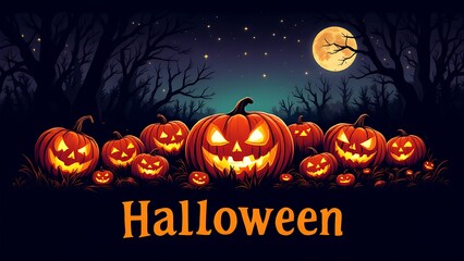Halloween background with pumpkin