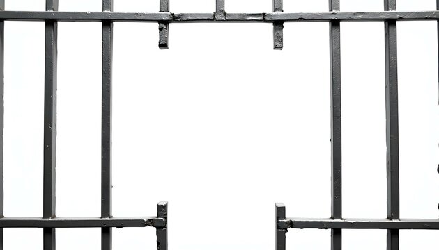 Escape prison bars security isolated on a white background