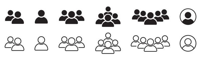 People icon set in trendy flat style.
