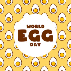 Vector Illustration of World Egg Day. Egg seamless pattern. Flat design vector.