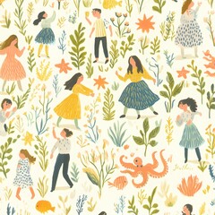 Playful Undersea Scene with Stars and Fish