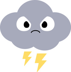 Cute cloud cartoon characters. Flat design illustration.	
