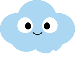 Cute cloud cartoon characters. Flat design illustration.	