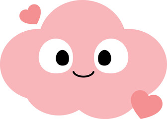 Cute cloud cartoon characters. Flat design illustration.	