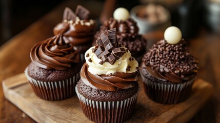 Indulge in the sweet delight of Chocolate Cupcake Day with a tempting real picture of decadent chocolate cupcakes, beautifully decorated and ready to satisfy your cravings