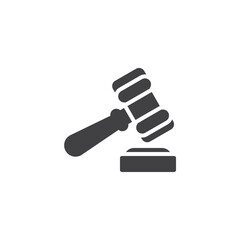 Judge's gavel vector icon