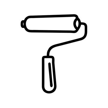 recommend clip art: Paint roller outline icon illustration