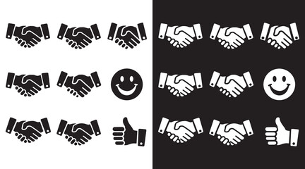 Handshake silhouette vector illustration.