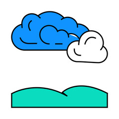 cloudy weather line icon vector. cloudy weather sign. isolated symbol illustration