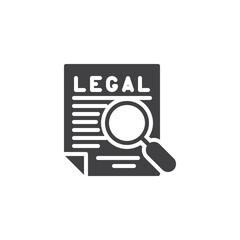 Magnifying glass over a document vector icon