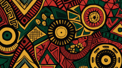 seamless pattern of african motifs