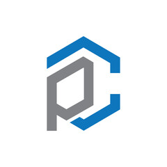 pc logo design vector template, initial pc letter logo design vector for business. cp letter logo design, cp logo for monogram.