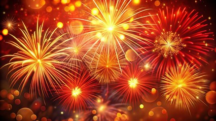 Obraz premium Bright red fireworks PNG, designed for holiday festivities. Isolated on a clear background, perfect for elevating your artwork and bringing joy to